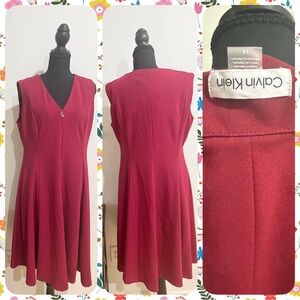 Calvin Klein Women's Burgundy Midi Dress